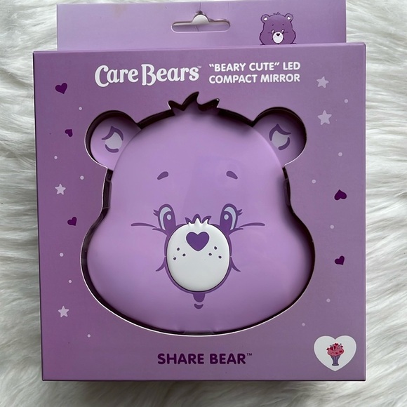 🆕 Care Bears LED Compact Mirror “Beary Cute” Purple 3X Magnified Rechargeable - Picture 1 of 5